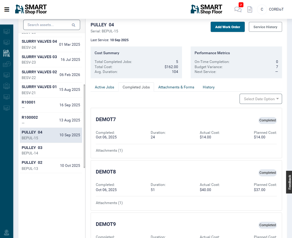 Rotables on the Fixed Assets Dashboard
